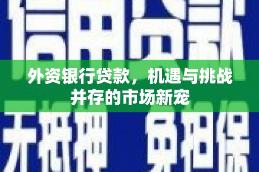 竹崎外资银行贷款，机遇与挑战并存的市场新宠
