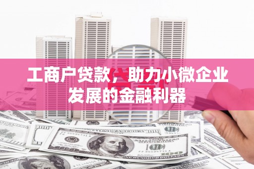 竹崎工商户贷款，助力小微企业发展的金融利器