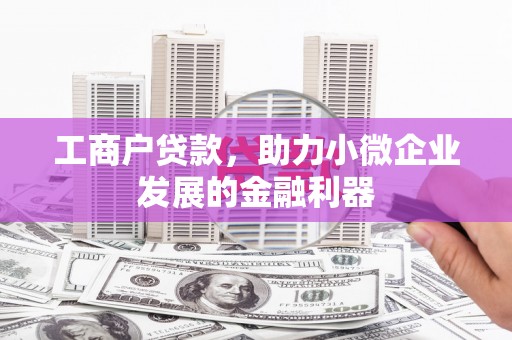竹崎工商户贷款，助力小微企业发展的金融利器