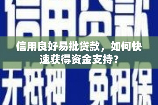 竹崎信用良好易批贷款，如何快速获得资金支持？