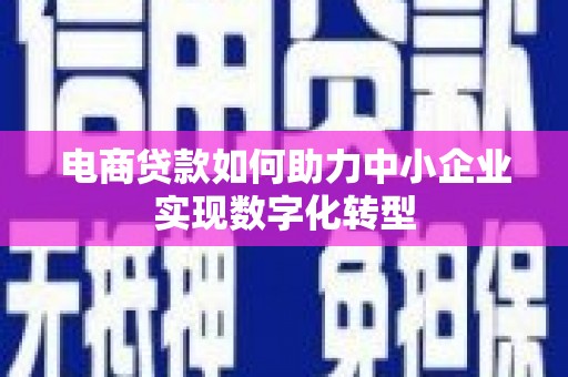 竹崎电商贷款如何助力中小企业实现数字化转型