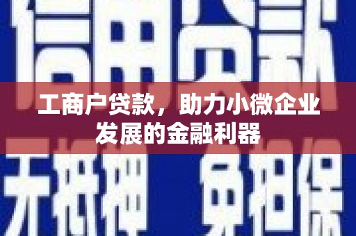 竹崎工商户贷款，助力小微企业发展的金融利器