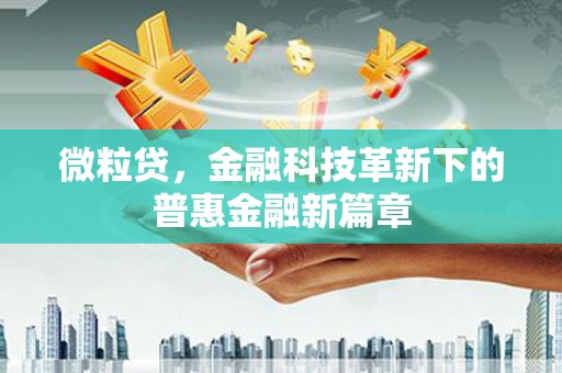 竹崎微粒贷，金融科技革新下的普惠金融新篇章