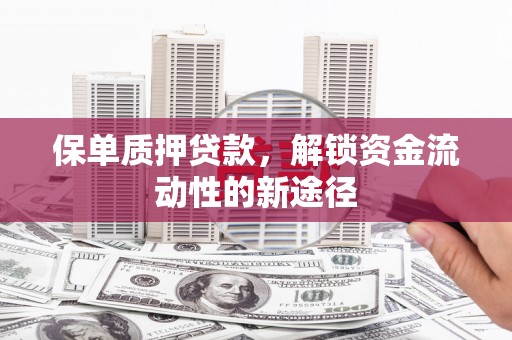 竹崎保单质押贷款，解锁资金流动性的新途径