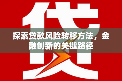 竹崎探索贷款风险转移方法，金融创新的关键路径