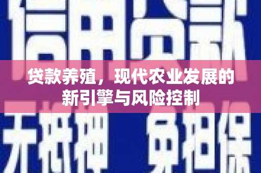 竹崎贷款养殖，现代农业发展的新引擎与风险控制
