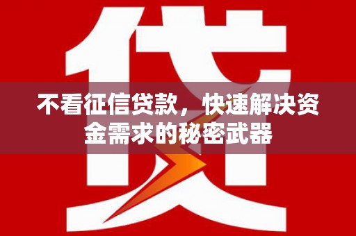 竹崎不看征信贷款，快速解决资金需求的秘密武器