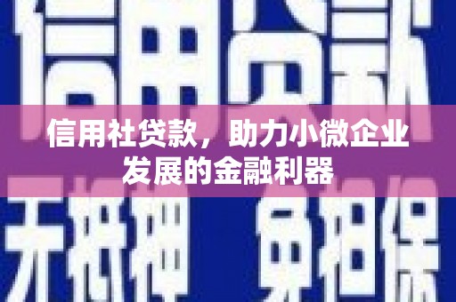 竹崎信用社贷款，助力小微企业发展的金融利器