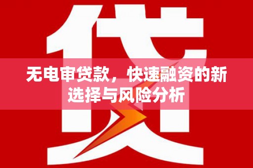 竹崎无电审贷款，快速融资的新选择与风险分析