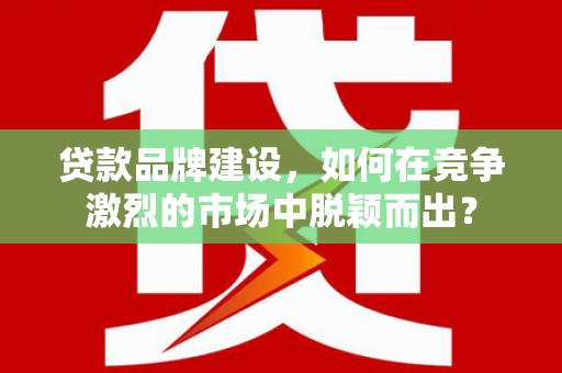 竹崎贷款品牌建设，如何在竞争激烈的市场中脱颖而出？