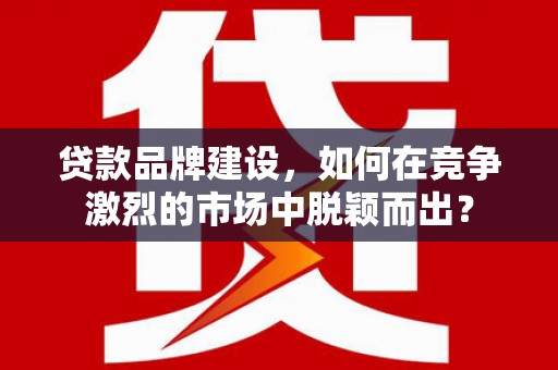 竹崎贷款品牌建设，如何在竞争激烈的市场中脱颖而出？