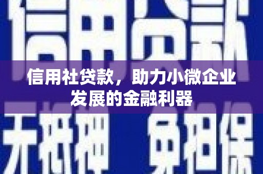 竹崎信用社贷款，助力小微企业发展的金融利器