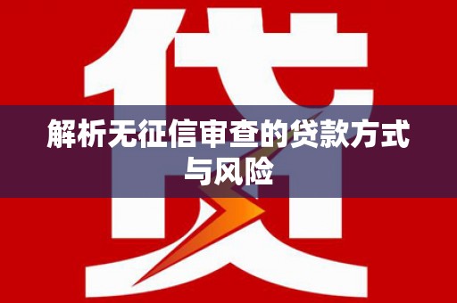 竹崎解析无征信审查的贷款方式与风险